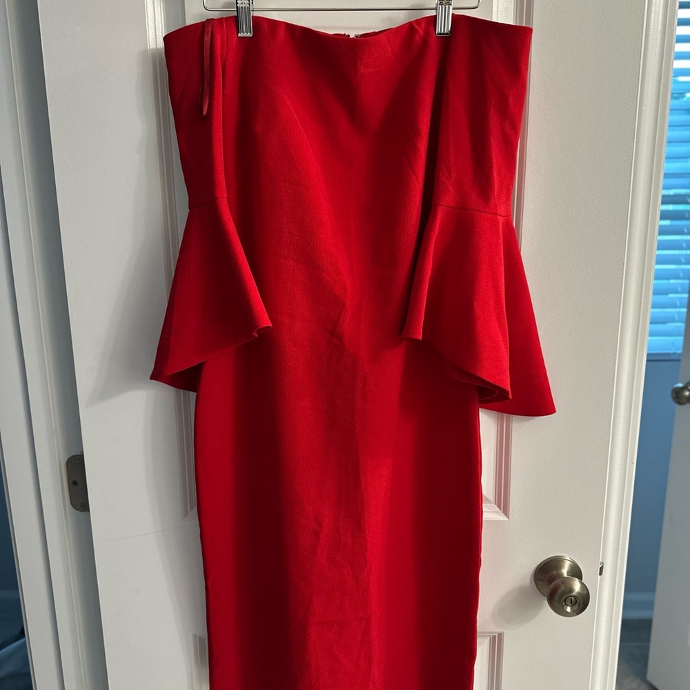 Chelsea28 Red Long Sleeve Dress
